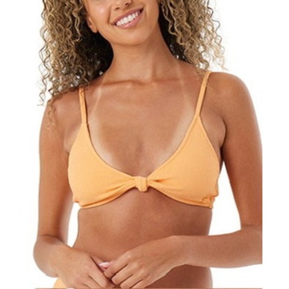 NWT Roxy Aruba Knot Bralette Women Orange Small Textured Swim Top 434000833